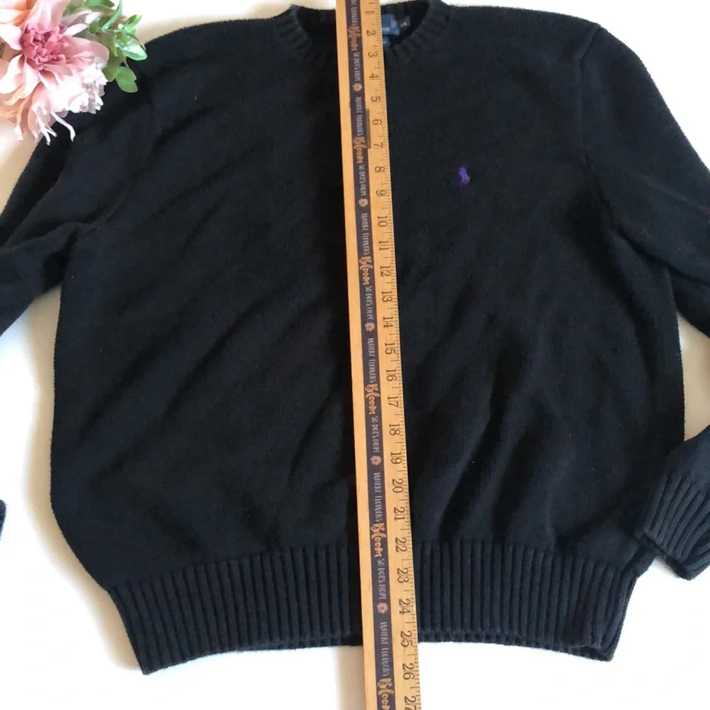 Polo Ralph Lauren Black Crewneck Sweater XL Ralph Lauren Cotton Basic Sweater